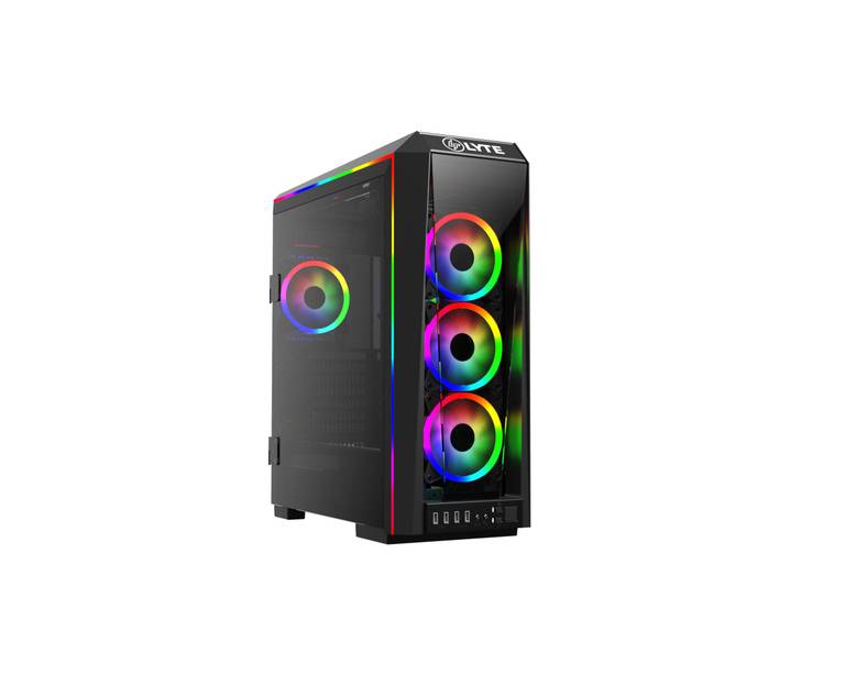 GAMDIAS E-ATX Torre PC 3 Ventiladores ARGB Panel Lateral de Vidrio Templado