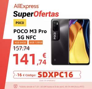 POCO M3 Pro 4GB+64GB y 6GB+128GB versión Global (50 uds) (el 7/4 a las 10:00) desde España