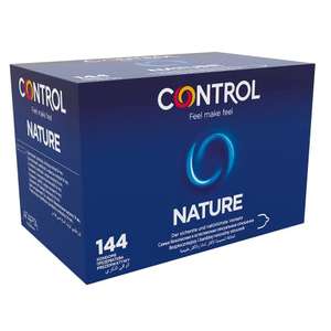 Control Preservativos Nature - Caja de 144 Condones, Lubricados, con Ajuste óptimo