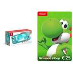 Switch lite turquesa y tarjeta 25€ digital
