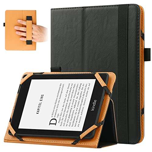  kalibri Funda compatible con  Kindle Paperwhite - Funda  protectora de piel auténtica para lector electrónico - Negro : Electrónica