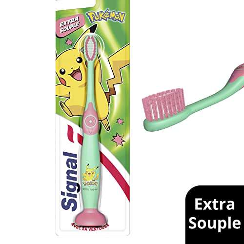 Signal - Cepillo de dientes para niños extra suave, cerdas antibacterianas, protección de las encías suaves, adecuado pequeñas bocas