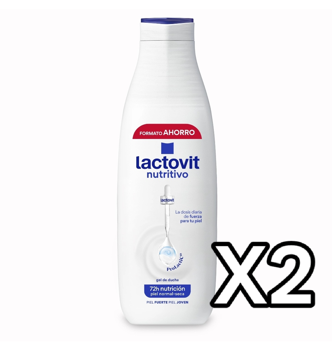 2 X Lactovit - Gel de Ducha Nutritivo ProLactic10 Piel Normal y Seca - 750 ml (1,79€/unid)