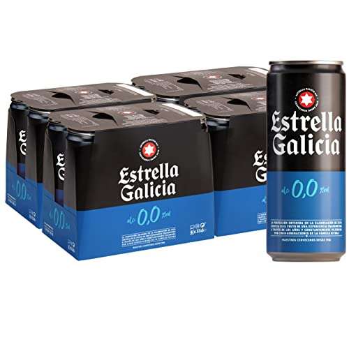 Cerveza sin alcohol Cerveza Estrella Galicia Cerveza 0,0 - Pack de 24 latas x 33 cl. a 0,55€ la lata.