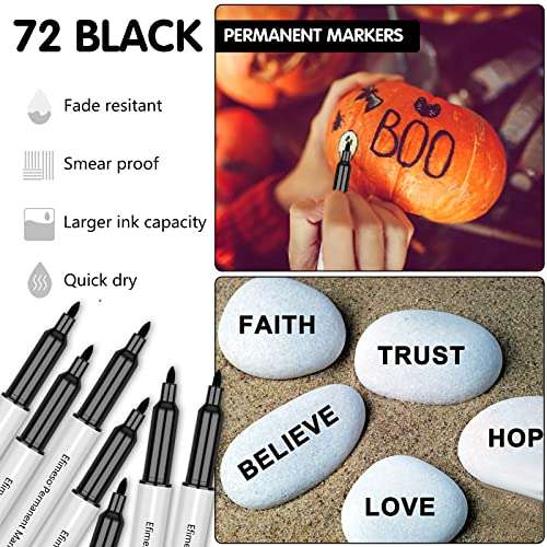 72 rotuladores permanentes de color negro