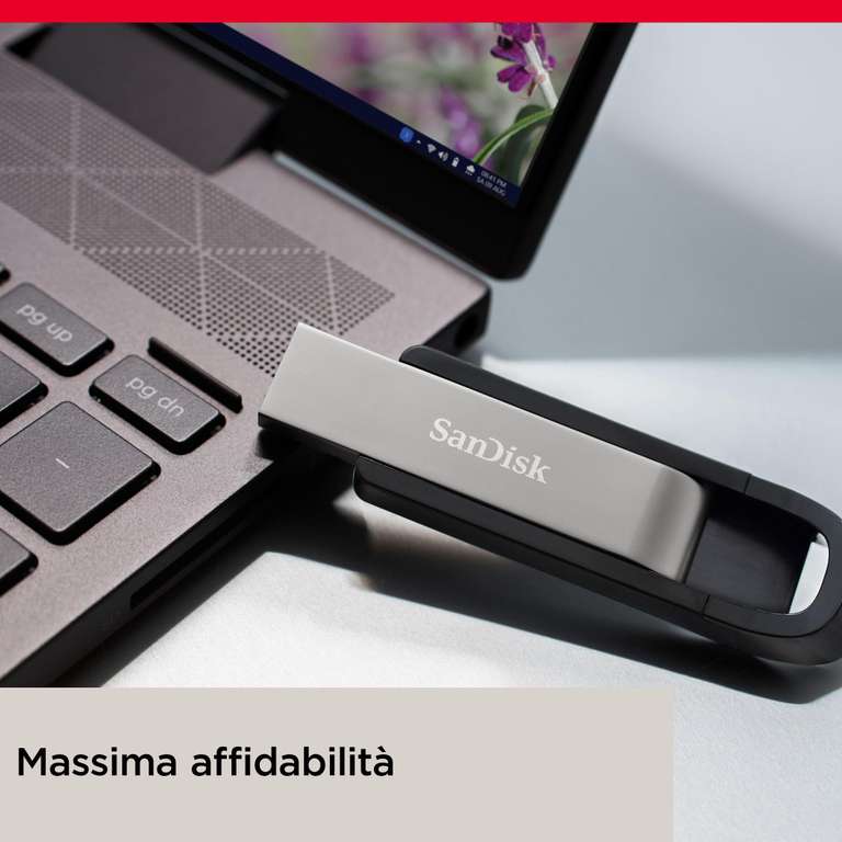 SanDisk 128GB Extreme Go USB 3.2 Type A Memoria Flash, hasta 395 MB/s de escritura, hasta 180 MB's de lectura.