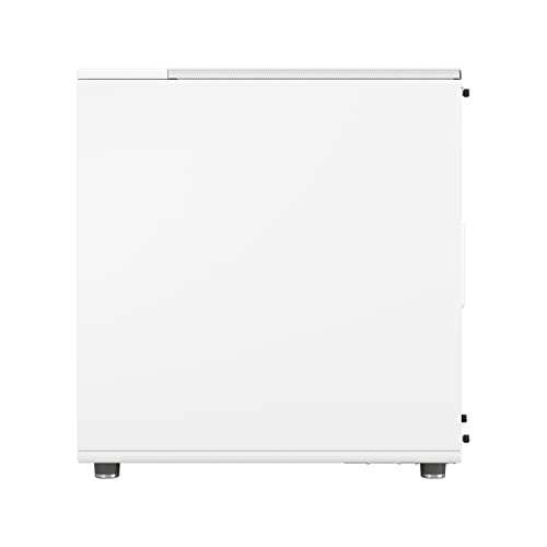 Fractal Design North Chalk White Tempered Glass Clear - Wood Oak Front - Glass Side Panel - Two 140mm Aspect PWM Fans Included
