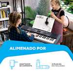 Alesis Melody 61 - Teclado de piano electrico para principiantes con altavoces, soporte, banqueta, auriculares, micrófono, atril,