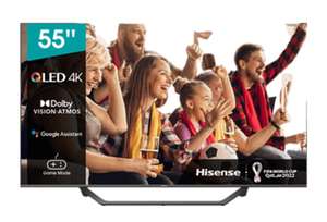 TV QLED 55" - Hisense 55A7GQ, UHD 4K, Smart TV, HDR, HDMI 2.1, Dolby Atmos, Dolby Vision, HDR10+, Gris