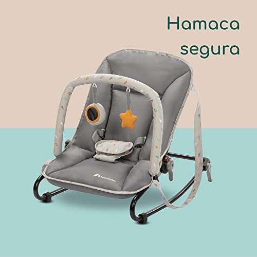 Hamaca mecedora bebe, gandulita reclinable en 5 posiciones, con arco de juego, para bebés de hasta 9 k