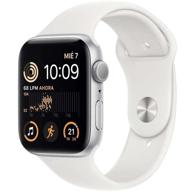 Apple Watch SE GPS 2ª Generación 44mm Aluminio Silver con Correa Sport Blanca