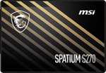 MSI SPATIUM S270 SATA 2.5" - Disco Duro SSD de 240GB (SATA III 6Gbps, 100.20mm x 69.85mm x 7.00mm, Lectura 500MB/s, Escritura 400MB/s),Negro