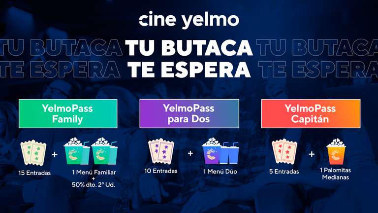 YelmoPass - Disfruta del Cine, con los bonos de YELMO CINES desde 24,90 hasta 69.90