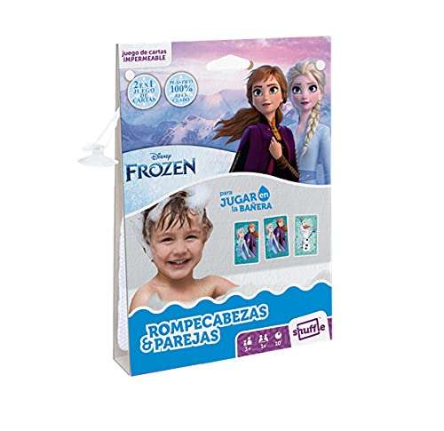 Shuffle Frozen. Juego de Cartas Waterproof . Baraja de Cartas Infantil Impermeable para Formar Parejas y Rompecabezas