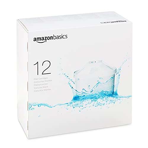 Amazon Basics Cartuchos Filtrantes de Agua, Blanco, 12 unidades - Fits BRITA Maxtra Jugs (not Maxtra+)