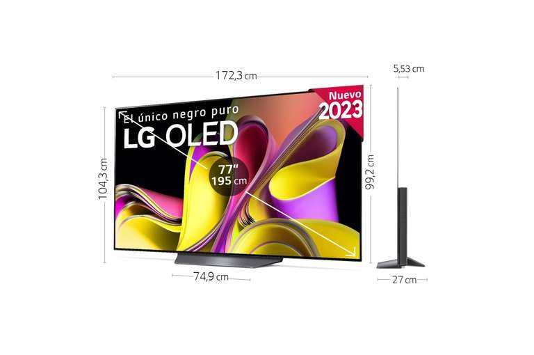 TV OLED 77" - LG OLED77B36LA (+15% Cupón, 374,85€ próxima compra) | 120Hz, 2x HDMI 2.1 [2124,15€ precio teniendo en cuenta cupón]