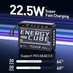 MOVESPEED-Banco de energía Z70, 70000mAh, 22,5 W, 4 puertos, batería externa de carga rápida para iPhone, Switch, portátil