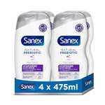 Sanex Natural Prebiotic Atopiderm Gel de Ducha, Pack 4 Uds x 475ml, Con Prebiótico Natural de Bio Agave
