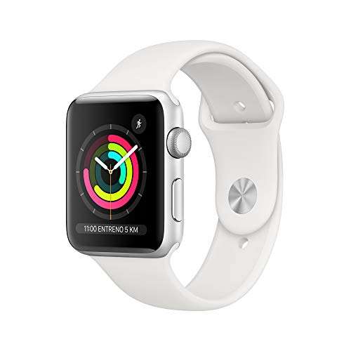 Apple Watch Series 3 (GPS, 42mm) Aluminio en Plata - Correa Deportiva Blanco