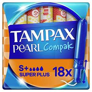 Tampax Compak Perla tampones con aplicador Super Plus, 18 unidades