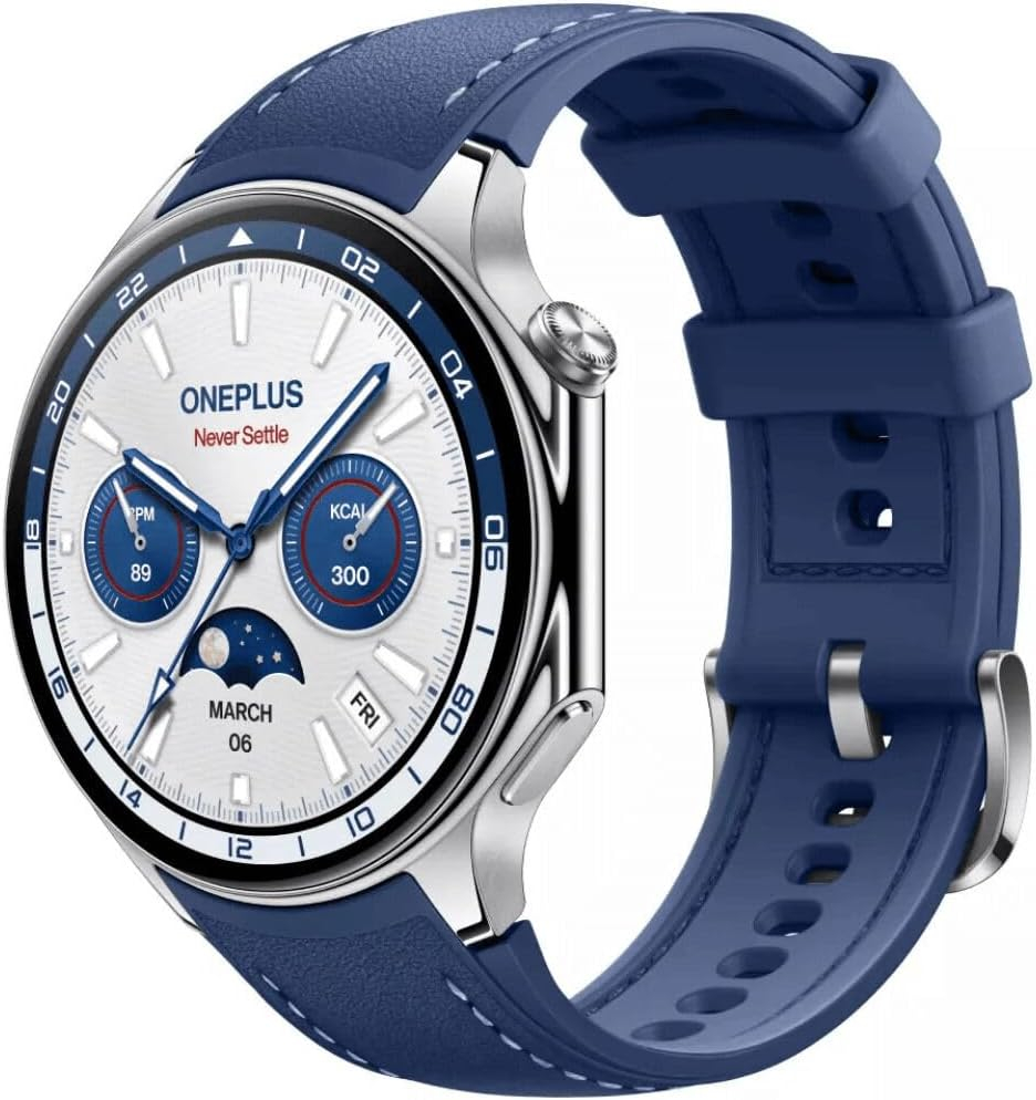 Smartwatch OnePlus Watch 2 , Wear OS 4, Snapdragon W5 Gen 1, 32 GB, GPS de doble frecuencia y cristal de zafiro 2,5D