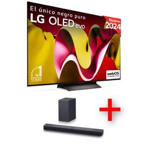 TV LG OLED EVO 4K de 55" C4 de 2024 + Barra de sonido inteligente LG SC9S con 400W / OLED55C46LA mismo pack por 1.614€.