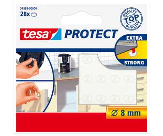 Gotas adhesivas de silicona antiruido (28 gotas) TESA Protect de 8mm por sólo 0,10€ (Alcampo Mataró)
