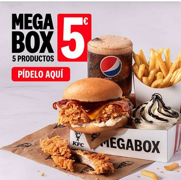 (KFC) MEGABOX: 5 Productos por 5€