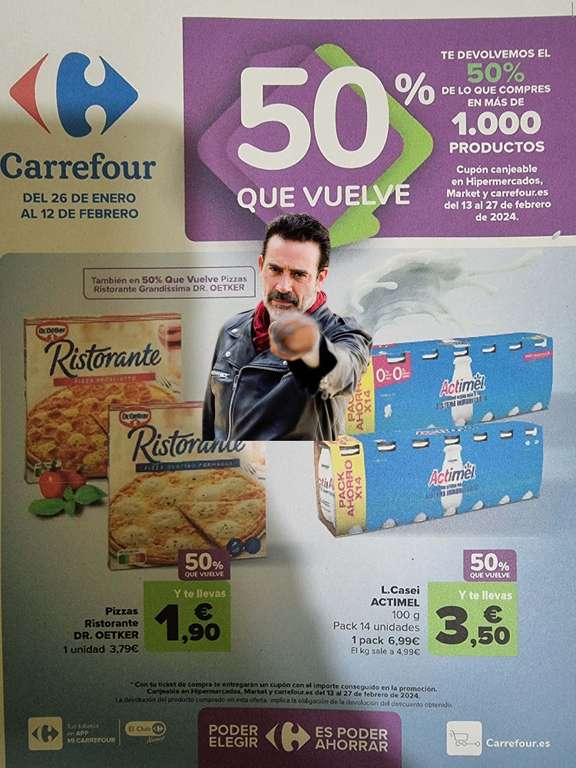 Folleto Carrefour 50% Que Vuelve + 2ª al 70%