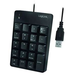 LogiLink ID0184 Teclado numérico Adicional con USB con indicador LED de Actividad, Color Negro