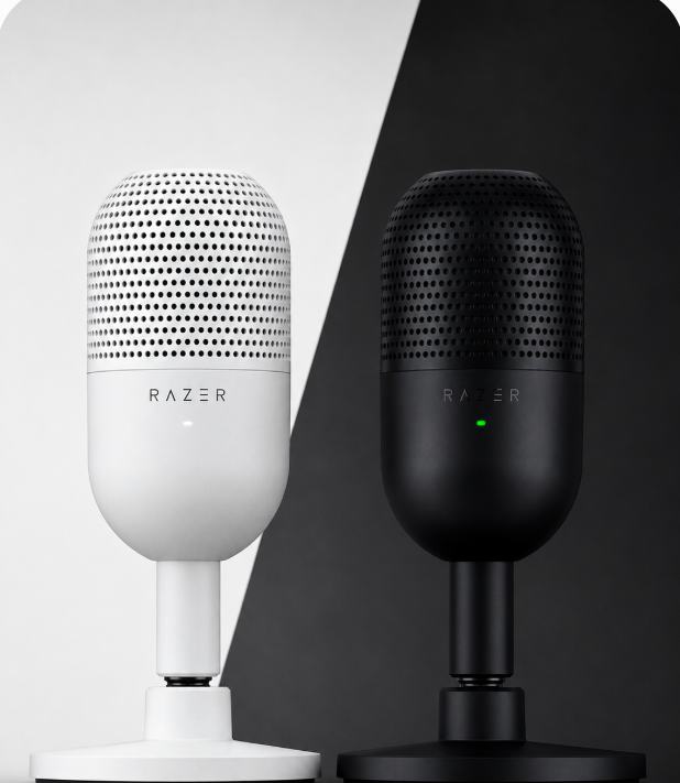 Razer Seiren V3 Mini - Micrófono USB ultracompacto - micrófono de condensador de 14mm (patrón de captación supercardioide, Negro o blanco