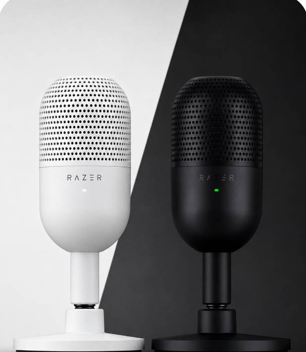 Razer Seiren V3 Mini – Micrófono USB ultracompacto – micrófono de condensador de 14mm (patrón de captación supercardioide, Negro o blanco