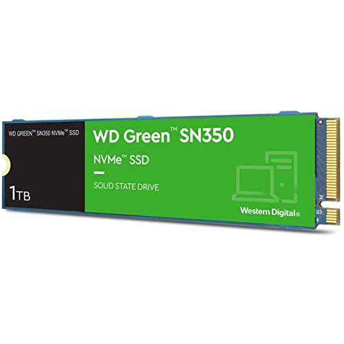 WD Green SN350 1TB NVMe Internal SSD Solid State Drive - Gen3 PCIe, QLC, M.2 2280, Up to 3,200 MB/s