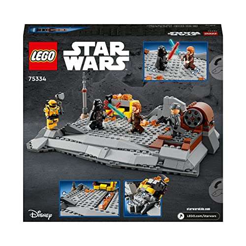 LEGO 75334 Star Wars OBI-WAN Kenobi vs. Darth Vader, Set de Construcción, Juego de Acción
