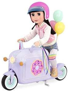 Glitter Girls by Battat - Donut Delivery Scooter - Coche de juguete, bicicleta y accesorios para vehículos para muñecas de 14 pulgadas