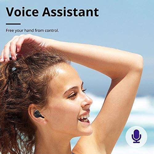 Tronsmart Spunky Beat Auriculares Inalámbricos Bluetooth 5.0, Cancelación de Ruido, Control Tactil y Micrófono Integrado