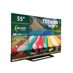 Ademas cupon del 15% TV LED 55" (139,7 cm) Toshiba 55UV3363DG, 4K UHD, Smart TV
