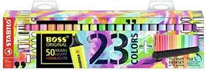 Marcador STABILO BOSS ORIGINAL - Set de mesa edición 50 aniversario con 23 colores (9 fluorescentes y 14 pastel) otro en descripción