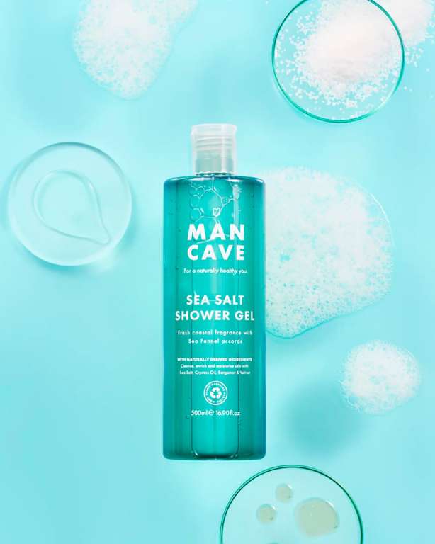 ManCave Gel de Ducha Hombre de Sal Marina, 500 ml