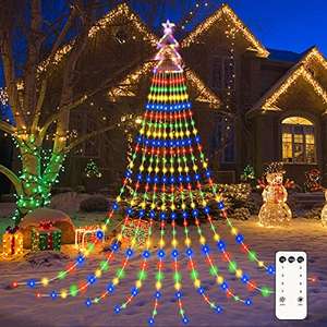 Luces Árbol navidad,con estrella,420 LED.8 modos.(2 colores+ descripción)