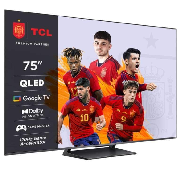TV QLED 189 cm (75") TCL 75C735, UHD 4K, Google TV, Dolby Vision, Dolby Atmos y Google Assistant
