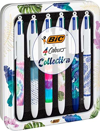 BIC 4 Colors Decors Messages o Botanical Collection and Tie & Dye - Bolígrafos de punta media (1,0 mm