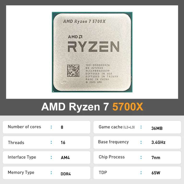 AMD Ryzen 7 5700x + cupón de vendedor