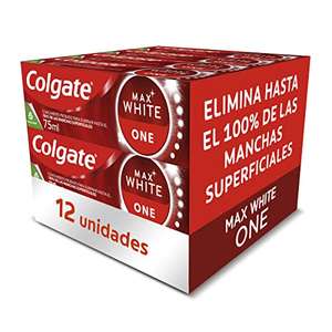 Colgate Max White One, Pasta de Dientes Blanqueante, Pack 12 Uds x 75ml [1'89€/ud]