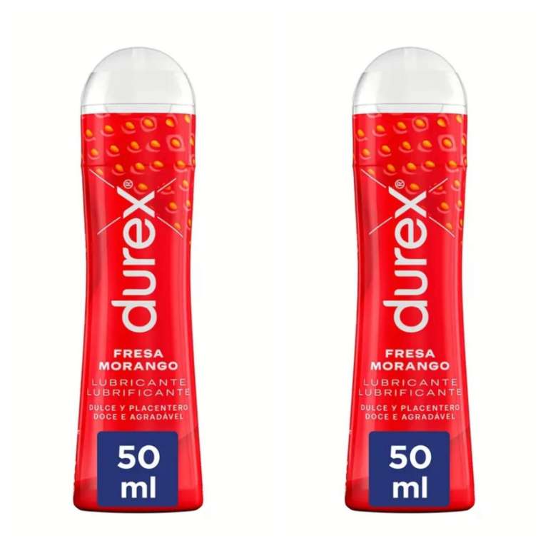 2x Durex Lubricante Sabor y Aroma Fresa de Base Agua - 50 ml. 3'29€/ud