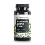 Biotina + Zinc + Selenio, 365 pastillas veganas (1+ año) - Vitaminas cabello - crecimiento del pelo, fortalece la piel y uñas, Sin aditivos