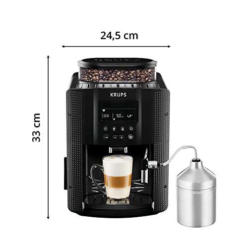 Krups EA8150 - Cafetera Automática 15 Bares de Presión, Pantalla LCD, 3 Niveles de Intensidad