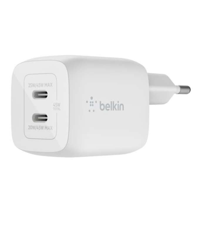 Cargador dual Belkin Boost Charge Pro USB-C 45W Blanco