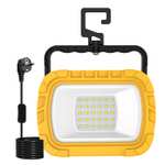 T-SUN 30W Foco LED Portátil, 1000LM Foco Trabajo LED con Enchufe y Cable de 1,8 m, Soporte Plegable, Blanca Fría de 6500K