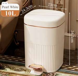 Cubo de basura de lujo con tapa de Pedal para cocina, papelera impermeable de gran capacidad para baño, 8L/10L